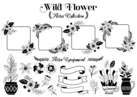 vector de ilustración de objetos de corona floral para banner