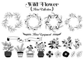 Floral Wreath objects illustration Vector for banner