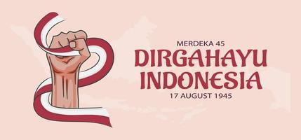 estilo de banner del día de la independencia de indonesia vector