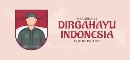 estilo de banner del día de la independencia de indonesia vector