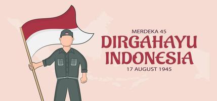 estilo de banner del día de la independencia de indonesia vector