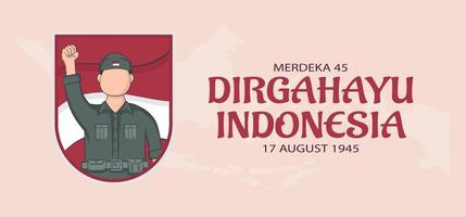 Plantilla de concepto de banner de día de la independencia de Indonesia. vector