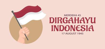 plantilla del día de la independencia de Indonesia. vector
