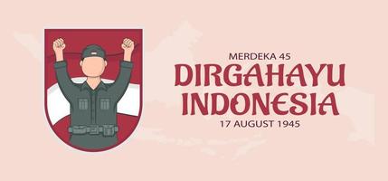 Diseño de banner del día de la independencia de Indonesia. vector