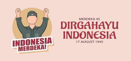 Diseño de banner del día de la independencia de Indonesia. vector