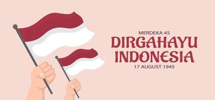 Diseño de banner del día de la independencia de Indonesia. vector