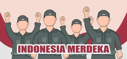 estilo de banner del día de la independencia de indonesia vector