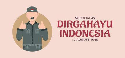 plantilla del día de la independencia de Indonesia. vector