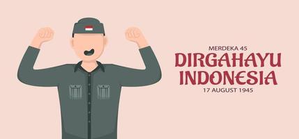 plantilla del día de la independencia de Indonesia. vector