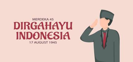 Diseño de banner de paisaje del día de la independencia de Indonesia. vector