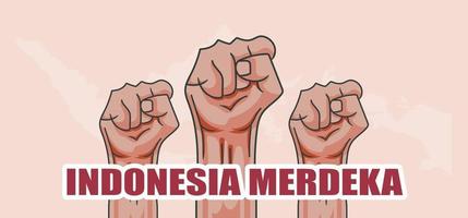 Plantilla de concepto de banner de día de la independencia de Indonesia. vector