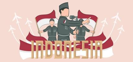 Plantilla de concepto de banner de día de la independencia de Indonesia. vector