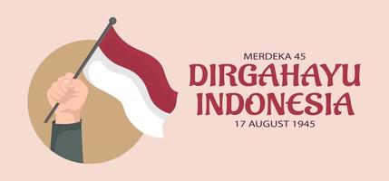 Diseño de banner del día de la independencia de Indonesia. vector