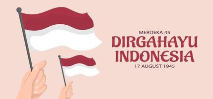 Diseño de banner del día de la independencia de Indonesia. vector