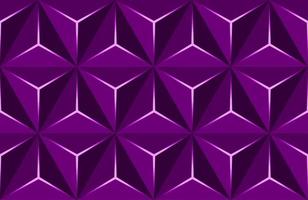 patrón geométrico 3d con formas básicas. fondo morado vector