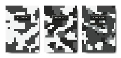 Military and army pixel camouflage cover notebook vector