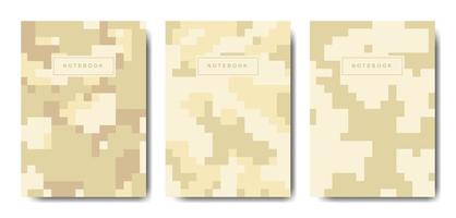 cuaderno con tapa de camuflaje de píxeles militares y militares vector