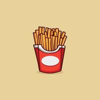 icono de papas fritas aislado ilustración vectorial vector