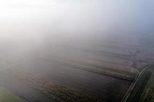 Una vista de drone de las estribaciones de los Vosgos, Francia