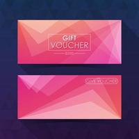 Gift voucher card template. Pink color concept. Vector illustration