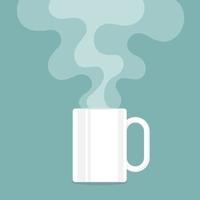 taza de café con humo flotando. ilustración vectorial vector
