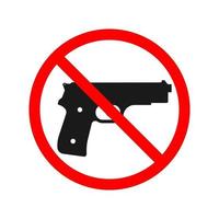 No Guns or Weapons Sign. Vector illustration