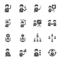 Manager black icons. Vector illustration