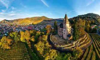 Aerial view of Kappelrodeck in the Black Forest mountains, Germany photo