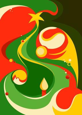 Poster with abstract christmas tree.