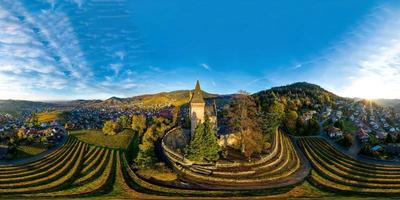 Aerial view of Kappelrodeck in the Black Forest mountains, Germany photo