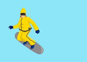 Cartoon Illustration of a snow boarder vector
