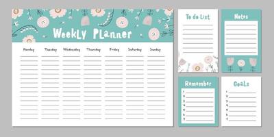 Weekly Planner. Vector