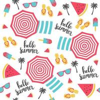 Summer pattern. Beach umbrellas pattern. Vector illustration