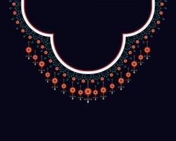 Geometric ethnic oriental pattern. Necklace embroidery design. vector