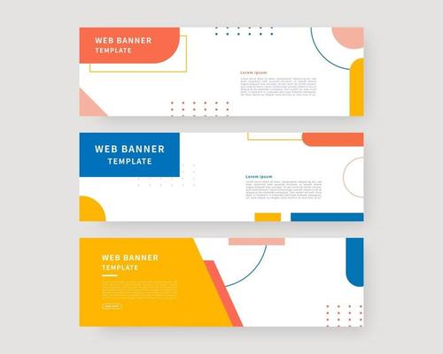Web banner template set. Collection of horizontal banners design.