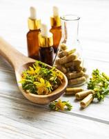 St. John's wort, herbal medical pills photo