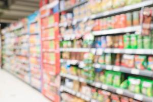 Abstract blur in supermarket for background photo