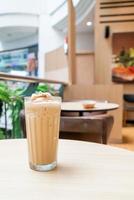 Espresso coffee blended on table in coffee shop cafe and restaurant photo