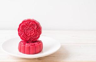 Moon cake red velvet flavor for Mid-Autumn Festival photo