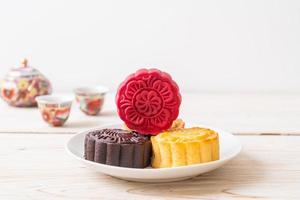 Moon cake red velvet flavor for Mid-Autumn Festival photo