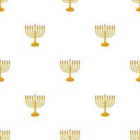 Illustration on theme big colored pattern menorah vector