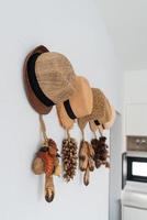 Hat hanging on wall - decoration style photo