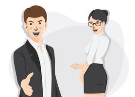 Businesswoman and businessman teamwork ,Vector illustration vector