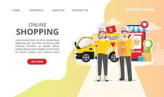 Online shopping, Online delivery service concept, Vector illustration.