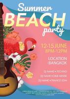 summer beach party poster for beach party vector