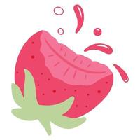 Strawberries with drops of strawberry juice. cartoon style. vector