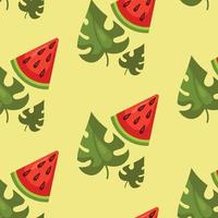 Seamless pattern, realistic pieces of watermelon - Vector