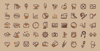 Abstract icons, hobbies and daily life - Vector