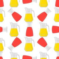 Illustration on theme big colored lemonade in glass jug vector