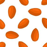 Illustration on theme big pattern identical types almond vector